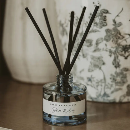Stress Relief Blue Tinted Glass Jar Reed Diffuser Reed Diffusers