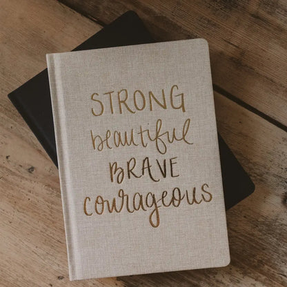 Strong Beautiful Brave Courageous Fabric Journal Notebooks