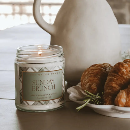 Sunday Brunch Soy Candle - Clear Patterned Jar - 9 oz - Candles