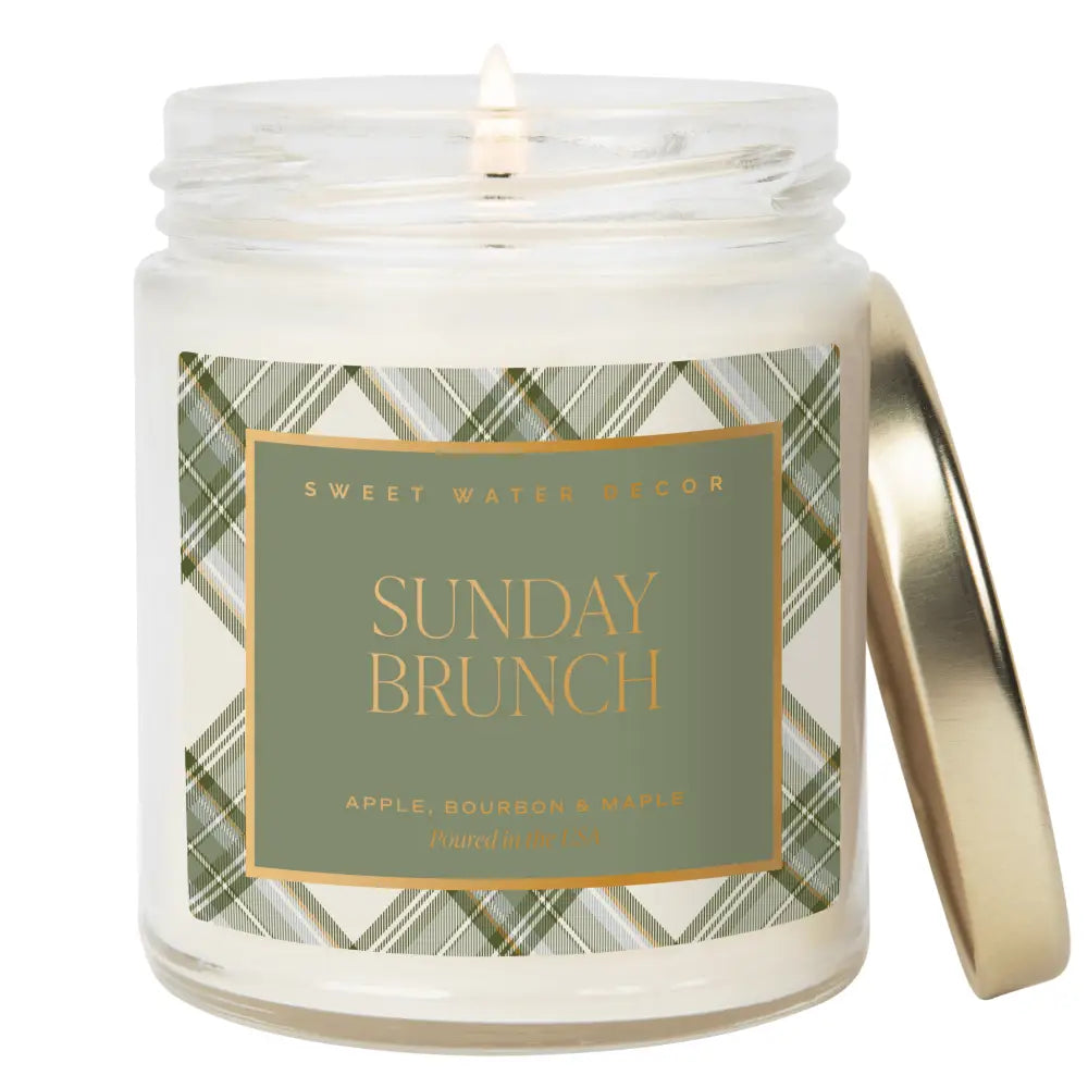 Sunday Brunch Soy Candle - Clear Patterned Jar - 9 oz - Candles