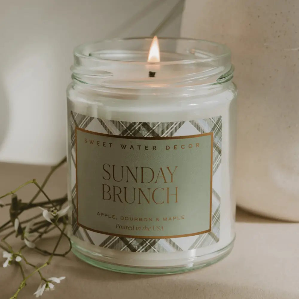 Sunday Brunch Soy Candle - Clear Patterned Jar - 9 oz - Candles