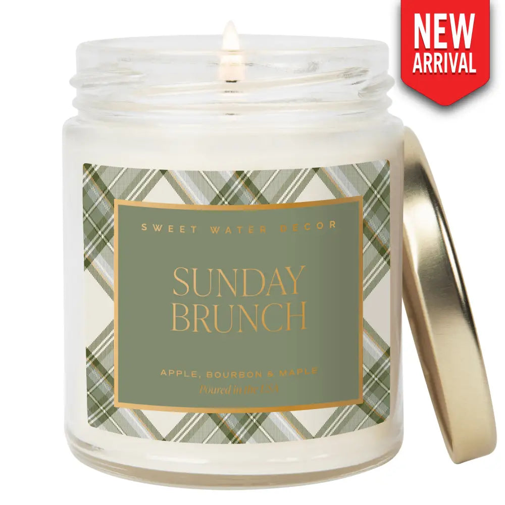 Sunday Brunch Soy Candle - Clear Patterned Jar - 9 oz - Candles