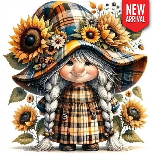 Sunflower Plaid Lady Gnome - Art & Craft Kits