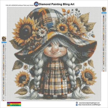 Sunflower Plaid Lady Gnome - Art & Craft Kits