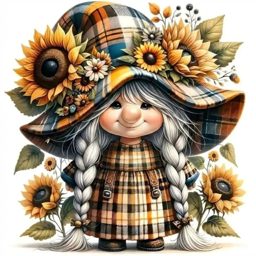 Sunflower Plaid Lady Gnome - Art & Craft Kits