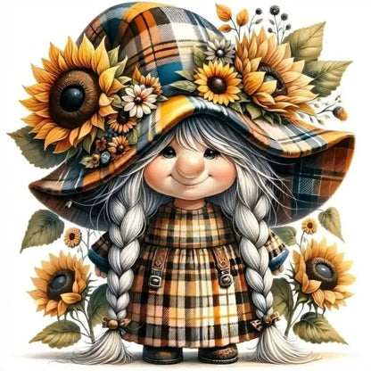 Sunflower Plaid Lady Gnome - Art & Craft Kits