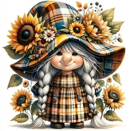 Sunflower Plaid Lady Gnome - Art & Craft Kits