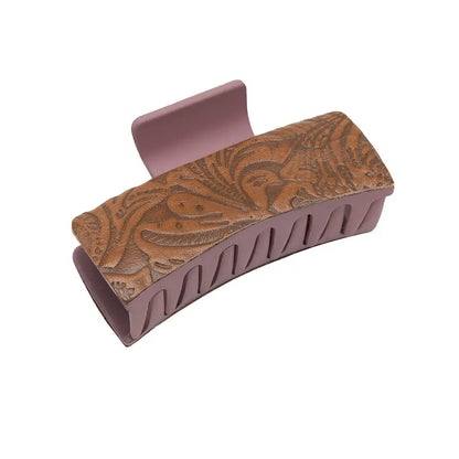 Sunset Sunflower Hair Comb Clip - Brown Embossed - jewelry