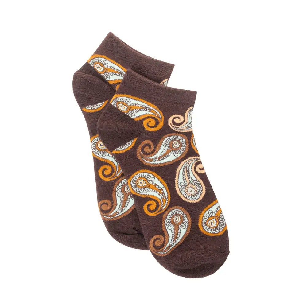 Sunshine Swirl Suzie Ankle Socks In Brown - Socks
