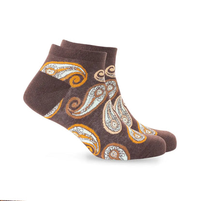 Sunshine Swirl Suzie Ankle Socks In Brown - Socks