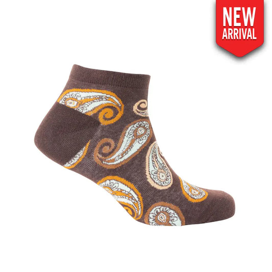 Sunshine Swirl Suzie Ankle Socks In Brown - Socks