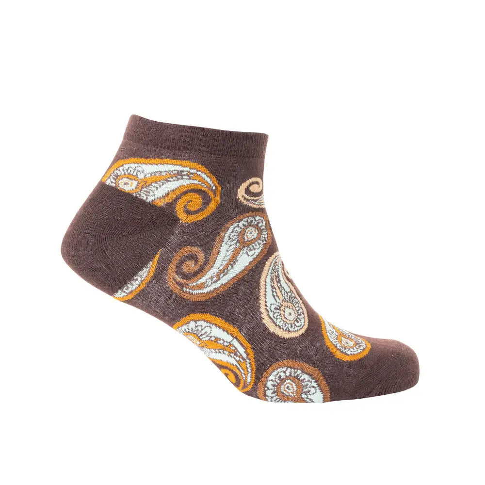 Sunshine Swirl Suzie Ankle Socks In Brown - Socks