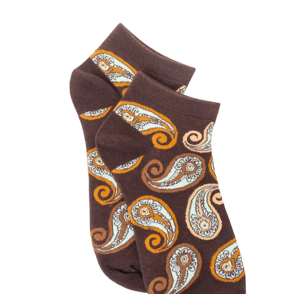 Sunshine Swirl Suzie Ankle Socks In Brown - Socks