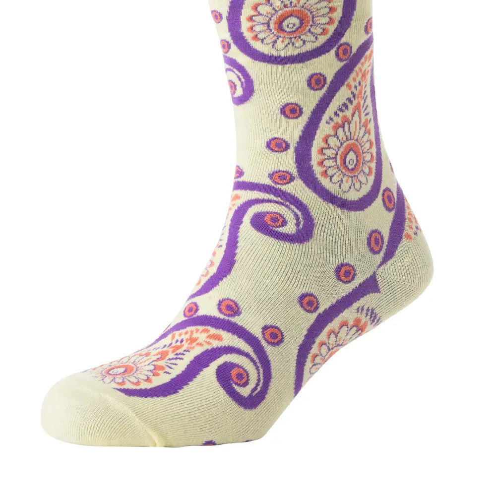 Sunshine Swirl Suzie Socks In Cream - Socks