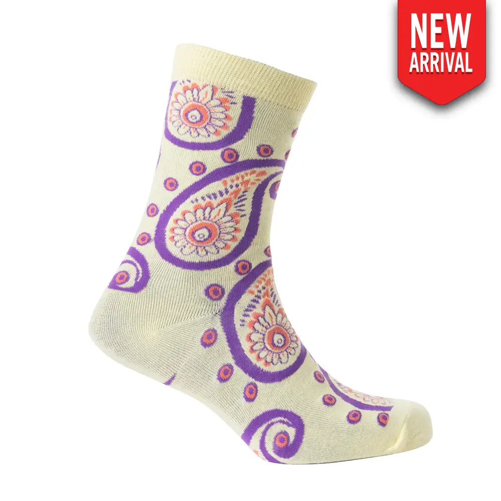 Sunshine Swirl Suzie Socks In Cream - Socks