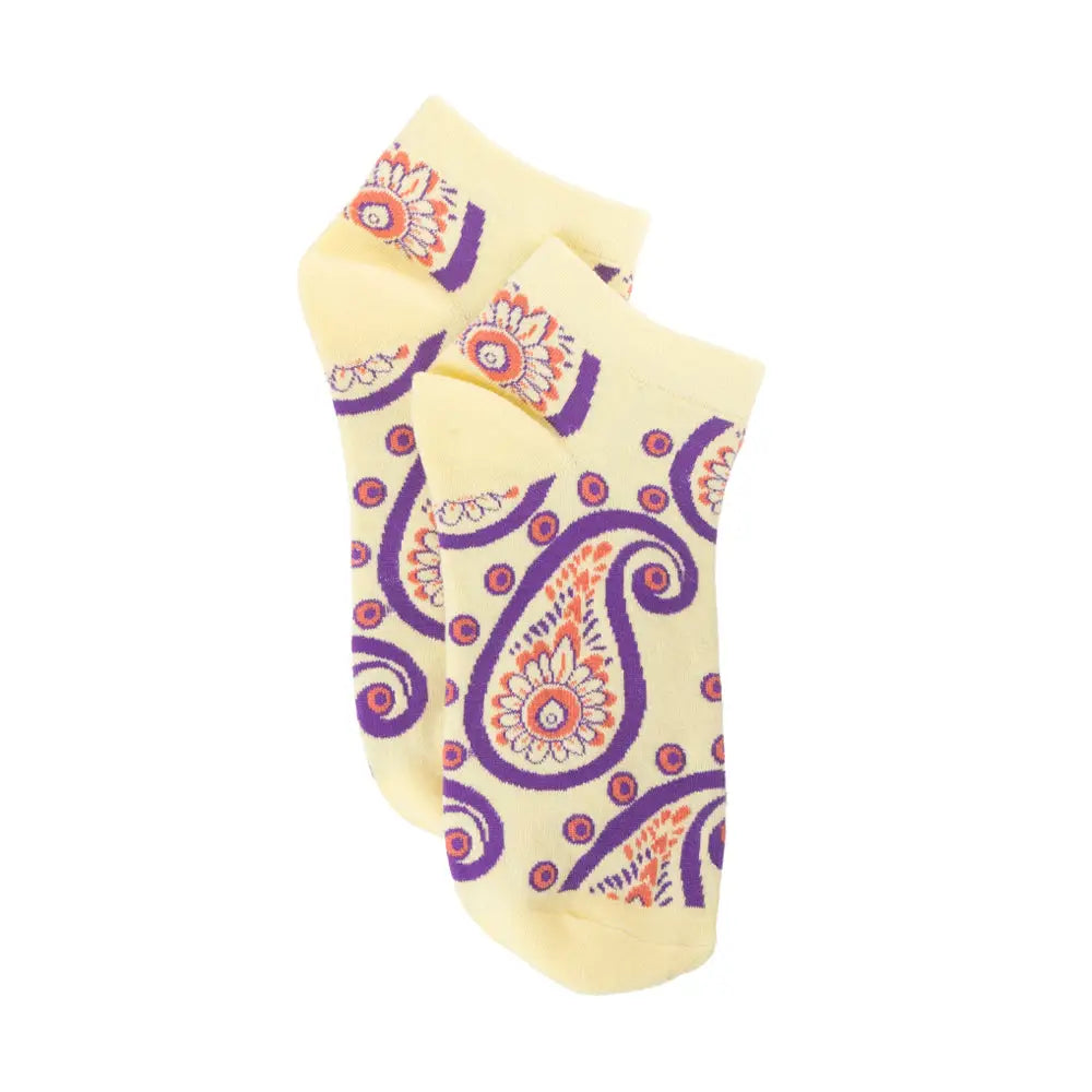 Sunshine Swirl Suzie Ankle Socks In Cream - Socks