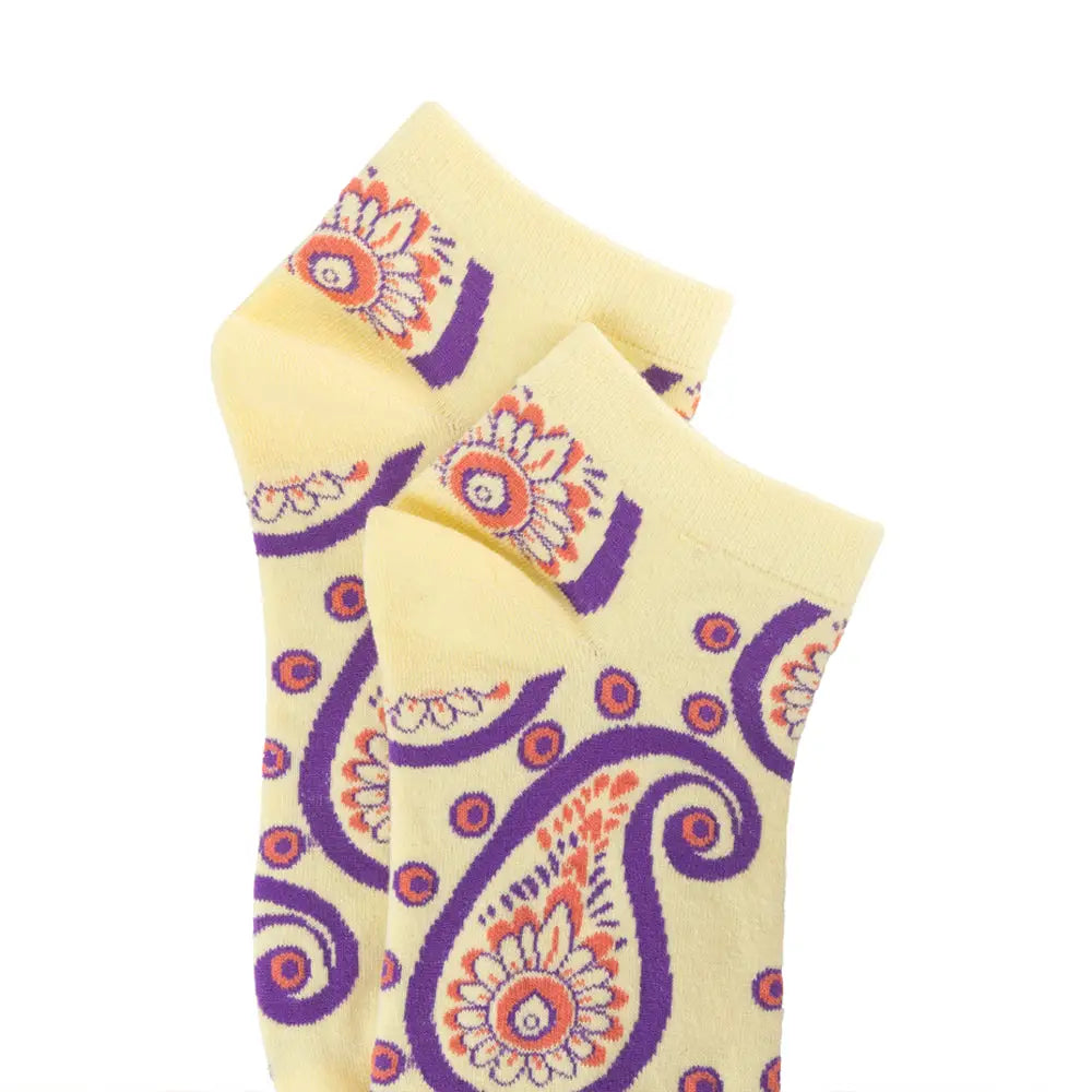 Sunshine Swirl Suzie Ankle Socks In Cream - Socks