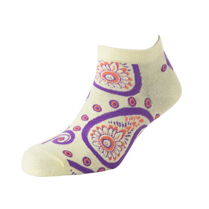 Sunshine Swirl Suzie Ankle Socks In Cream - Socks