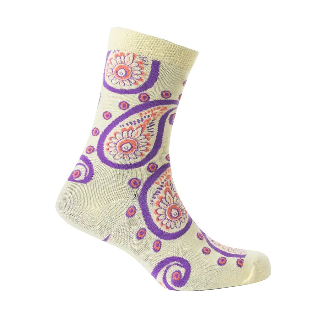 Sunshine Swirl Suzie Socks In Cream - Socks