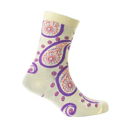 Sunshine Swirl Suzie Socks In Cream - Socks
