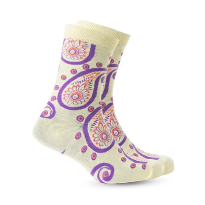 Sunshine Swirl Suzie Socks In Cream - Socks