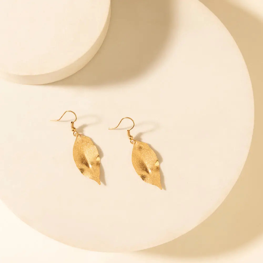 Myra Suntrail Leaf Earrings in Weathered Amber - Weathered Amber - JEWELLRY