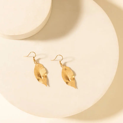 Myra Suntrail Leaf Earrings in Weathered Amber - Weathered Amber - JEWELLRY