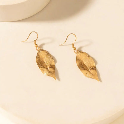 Myra Suntrail Leaf Earrings in Weathered Amber - Weathered Amber - JEWELLRY