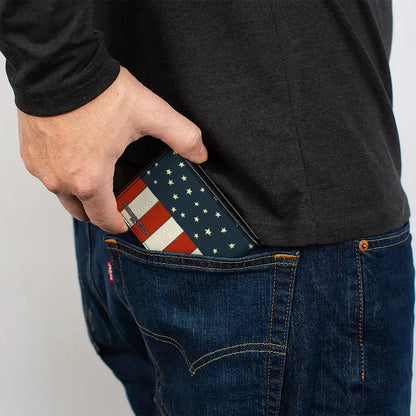 Bi-Fold Wallet - Superman Shield Americana Red White Blue Yellow Bi-Fold Wallets