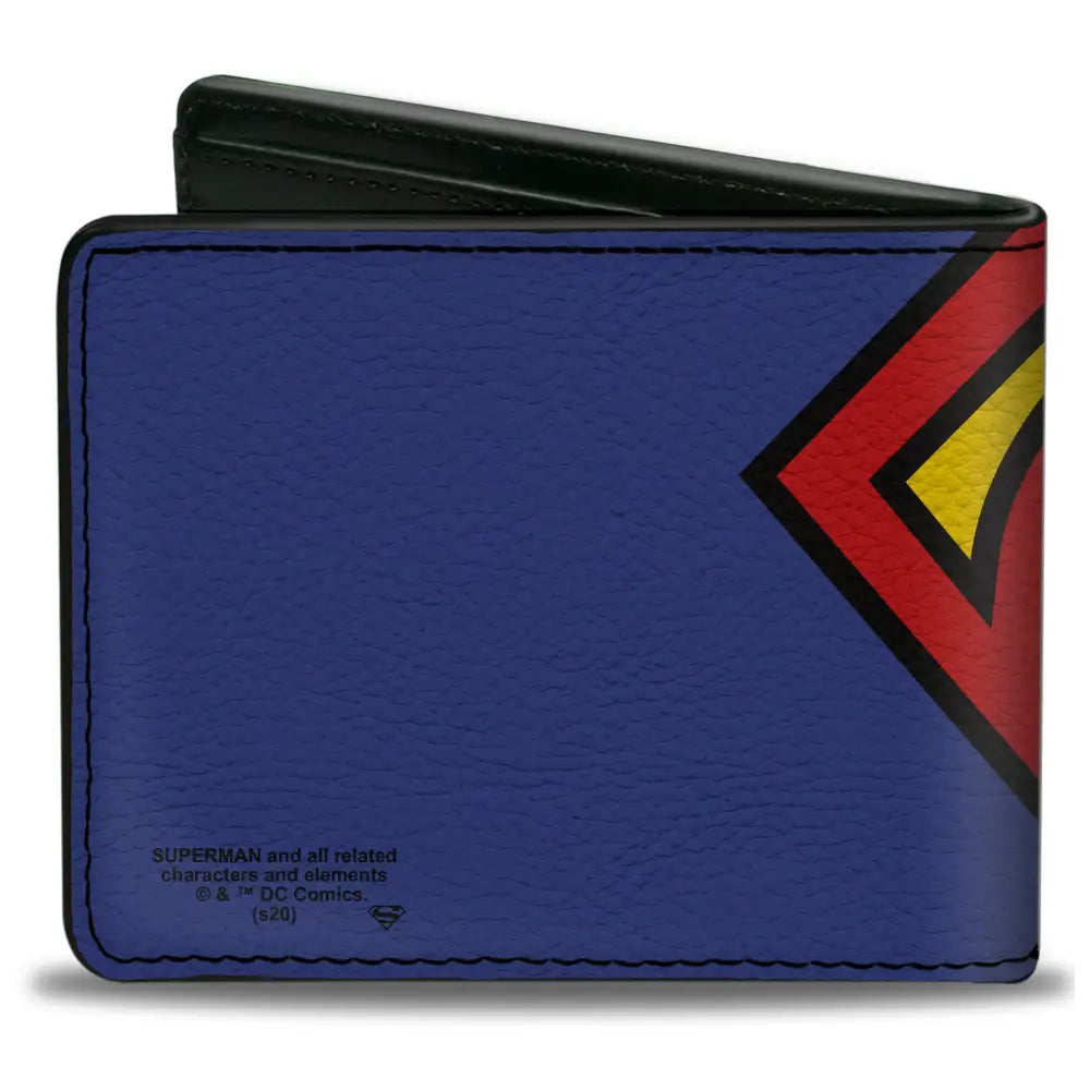 Bi-Fold Wallet - Superman CLOSE-UP Shield Blue Bi-Fold Wallets