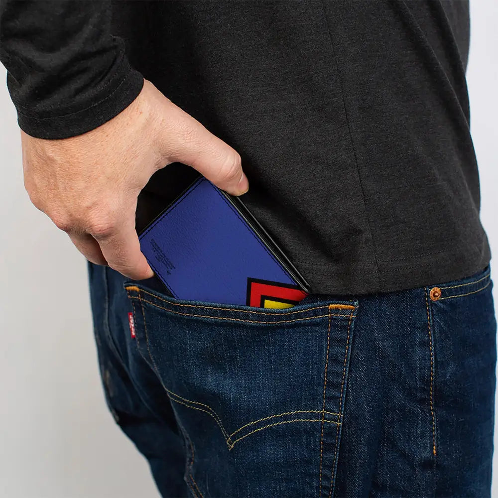 Bi-Fold Wallet - Superman CLOSE-UP Shield Blue Bi-Fold Wallets