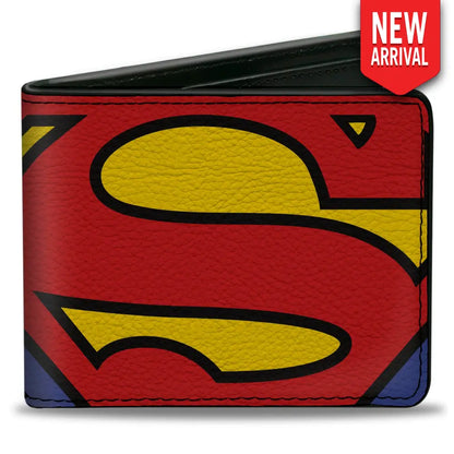 Bi-Fold Wallet - Superman CLOSE-UP Shield Blue Bi-Fold Wallets