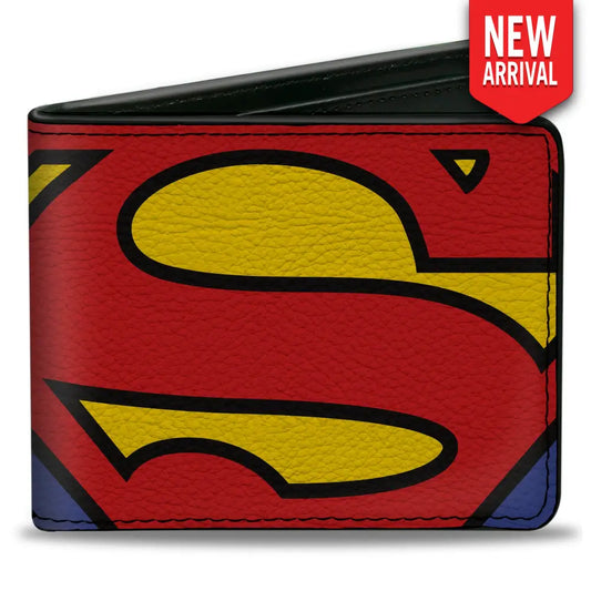 Bi-Fold Wallet - Superman CLOSE-UP Shield Blue Bi-Fold Wallets