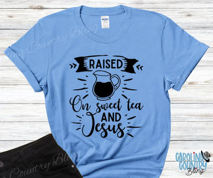 Sweet Tea And Jesus – Multi Small / Blue Shirt