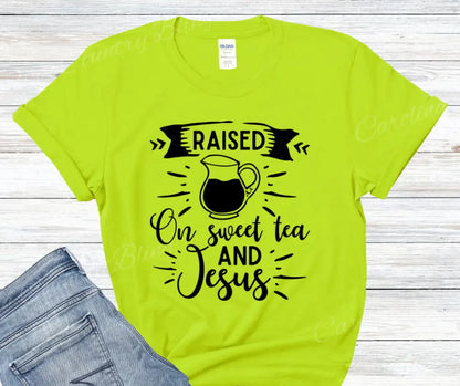 Sweet Tea And Jesus – Multi Small / Green Shirt