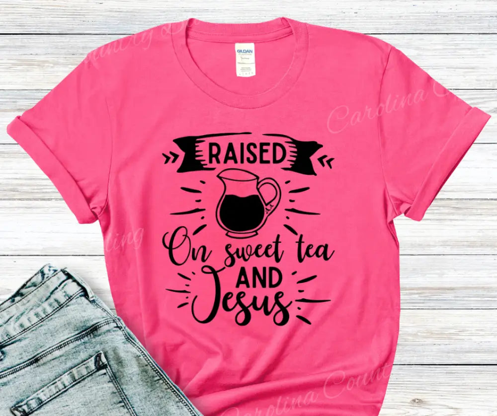Sweet Tea And Jesus – Multi Small / Pink Shirt