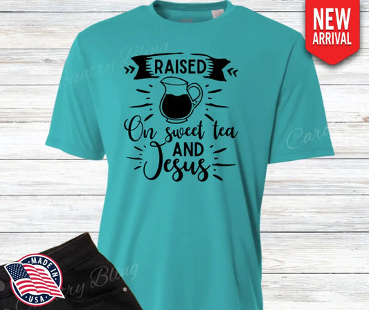 Sweet Tea And Jesus – Multi Small / Teal Shirt