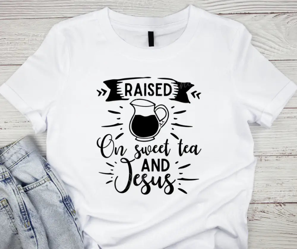 Sweet Tea And Jesus – Multi Small / White Short Sleeve Shirt