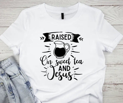 Sweet Tea And Jesus – Multi Small / White Short Sleeve Shirt