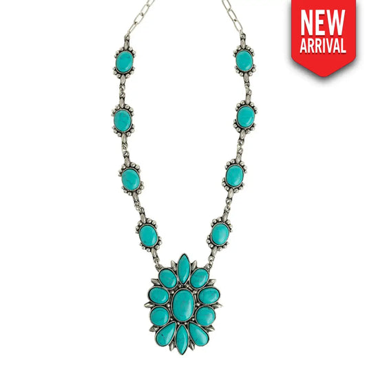 Tanana Trail Squash Blossom Necklace - JEWELRY