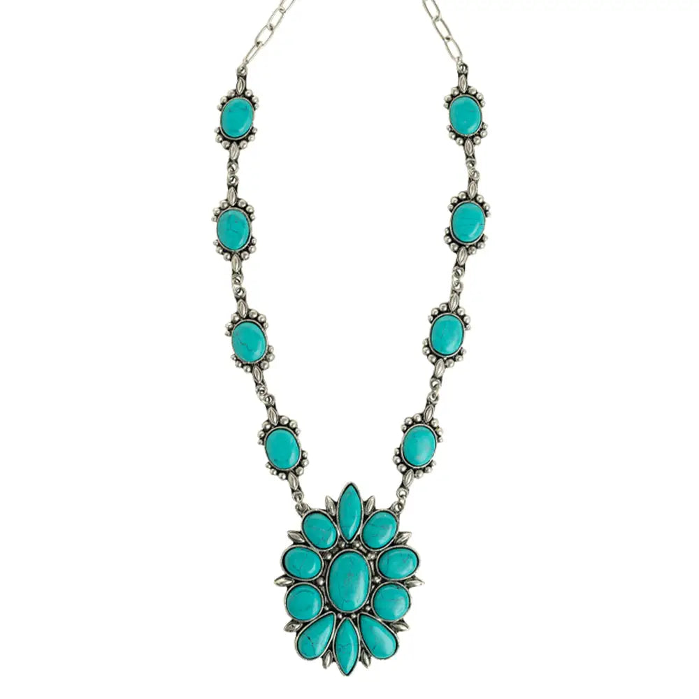 Tanana Trail Squash Blossom Necklace - JEWELRY