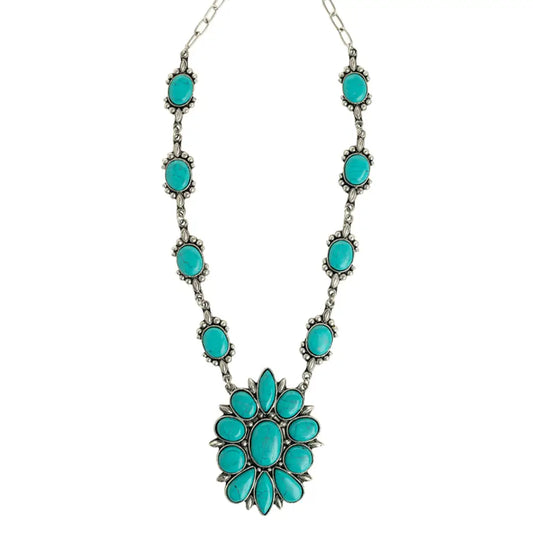 Tanana Trail Squash Blossom Necklace - JEWELRY