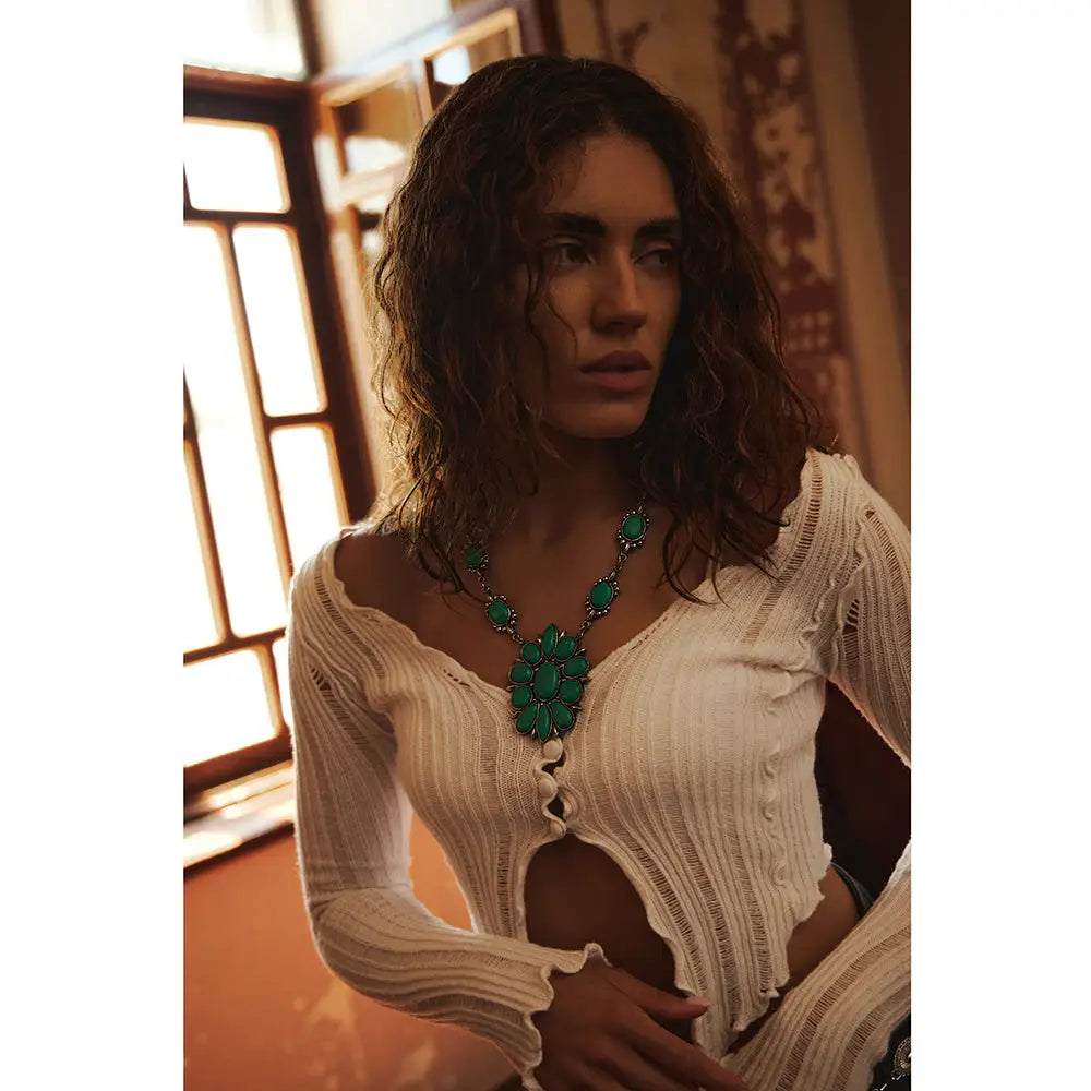 Tanana Trail Squash Blossom Necklace - JEWELRY