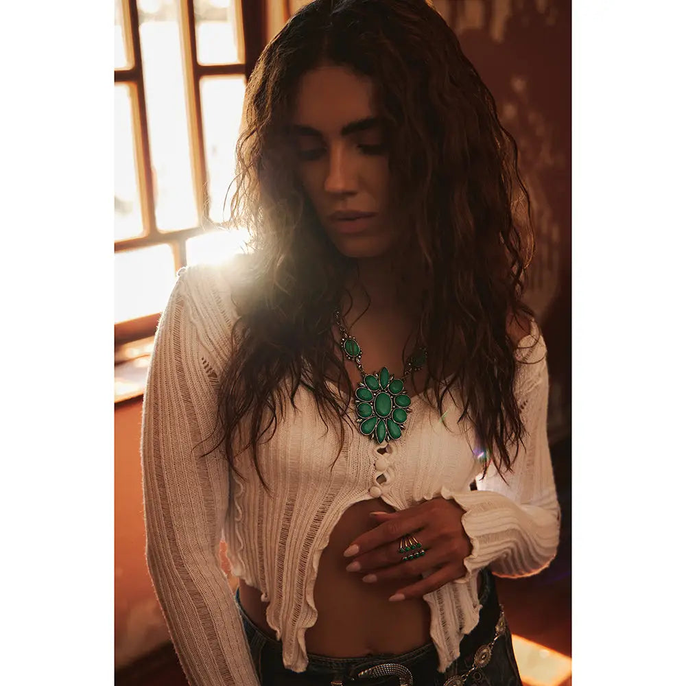 Tanana Trail Squash Blossom Necklace - JEWELRY