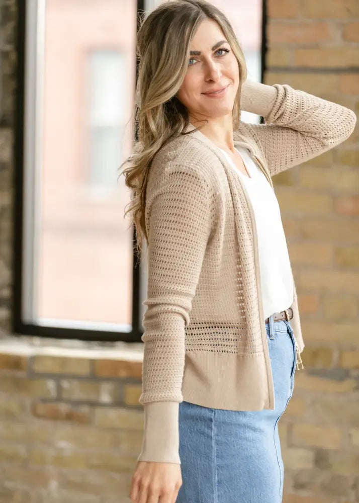 Tate Crochet Open Knit Cardigan - IC Layering Essentials