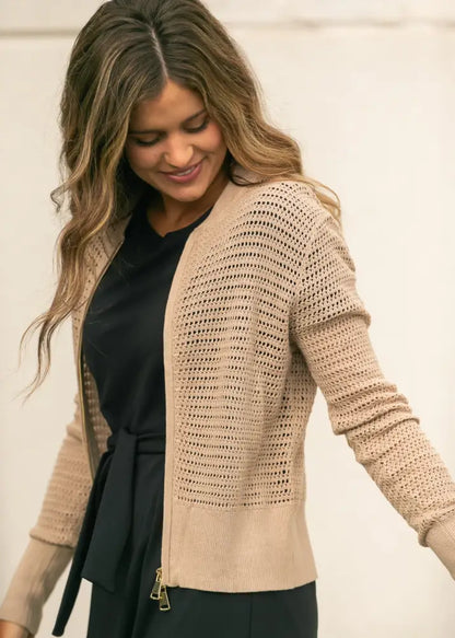 Tate Crochet Open Knit Cardigan - IC Layering Essentials