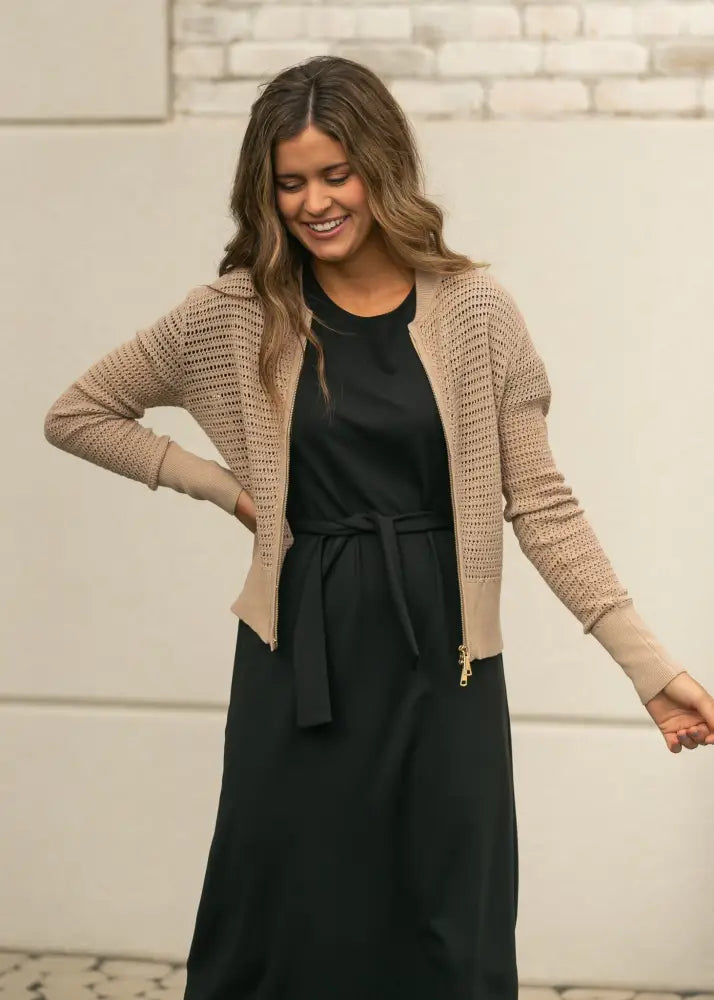 Tate Crochet Open Knit Cardigan - IC Layering Essentials