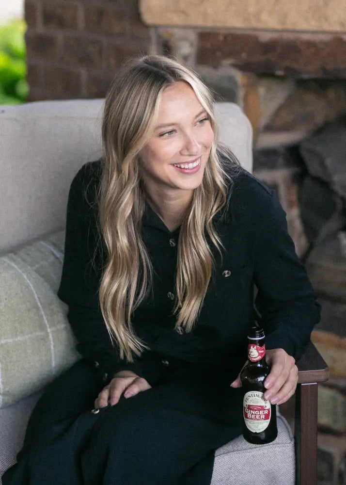 Teagan Black Ultra Soft Shirt Dress - FINAL SALE IC Dresses