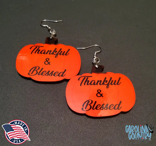 Thankful & Blessed - Orange Earrings