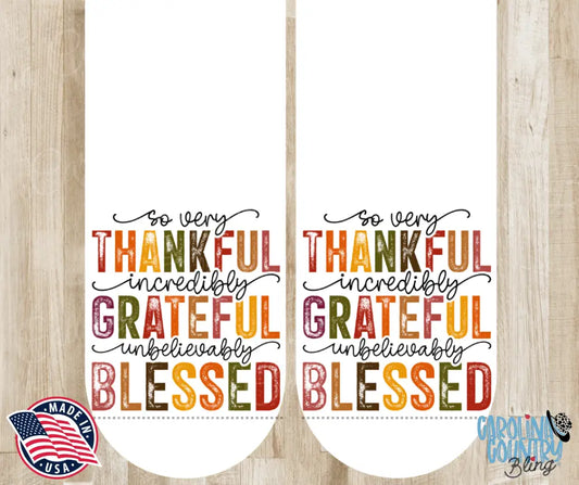 Thankful Grateful Blessed – Multi Socks